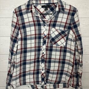 Atmosphere Juniors Casual Plaid Shirt in Red, Blue, and White